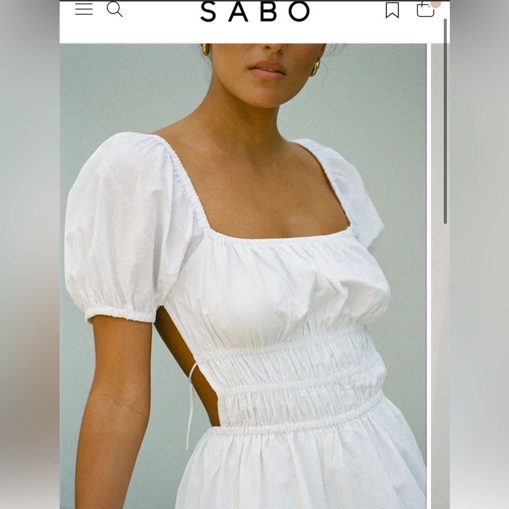 Sabo - Yasmin Dress - NWT - White Puff Sleeve Dress - Picture 2 of 6
